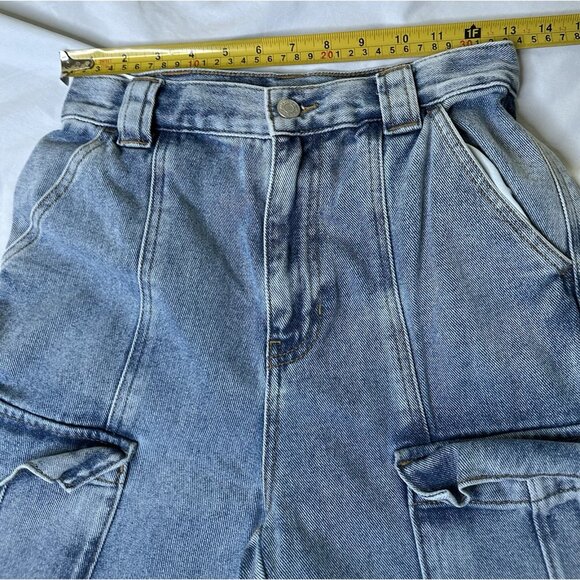 Pascun Women’s Cuffed Cargo Carpenter Jeans Y2K Denim 26 - Picture 6 of 8